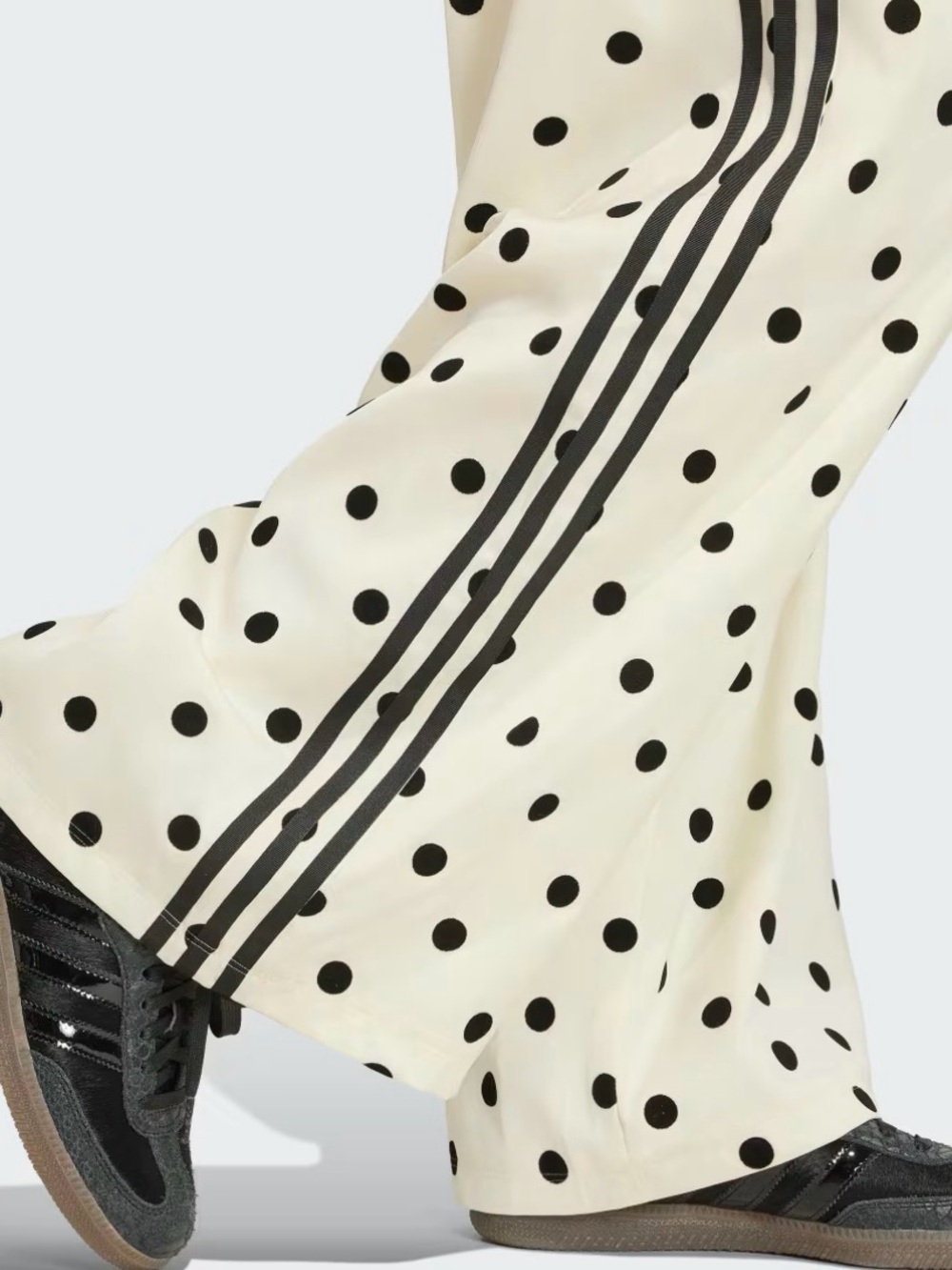 Adidas Originals Polka Dot Wide Leg Track Pants NWT Size L - Picture 6 of 9